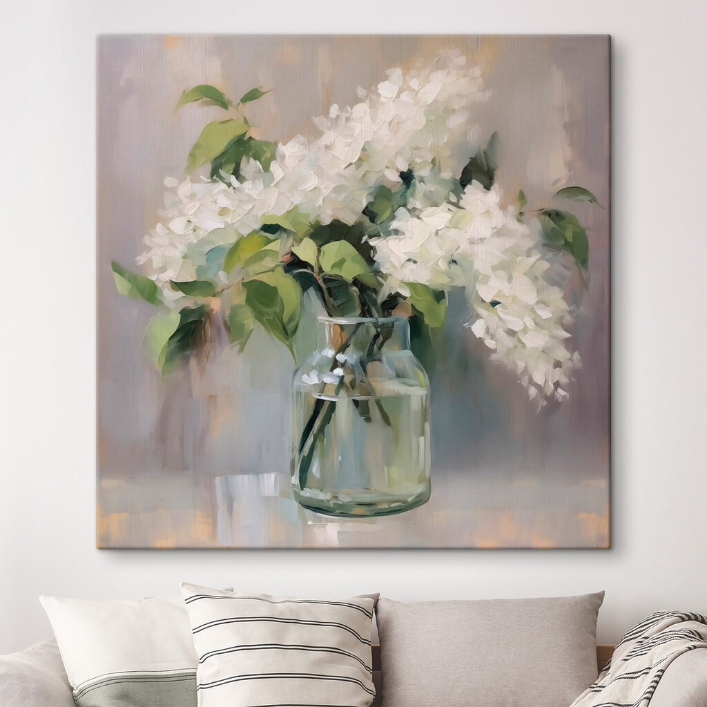 s43439pig109 1024x1024 - Obraz kytice bílých květů ve skleněné nádobě - tegory