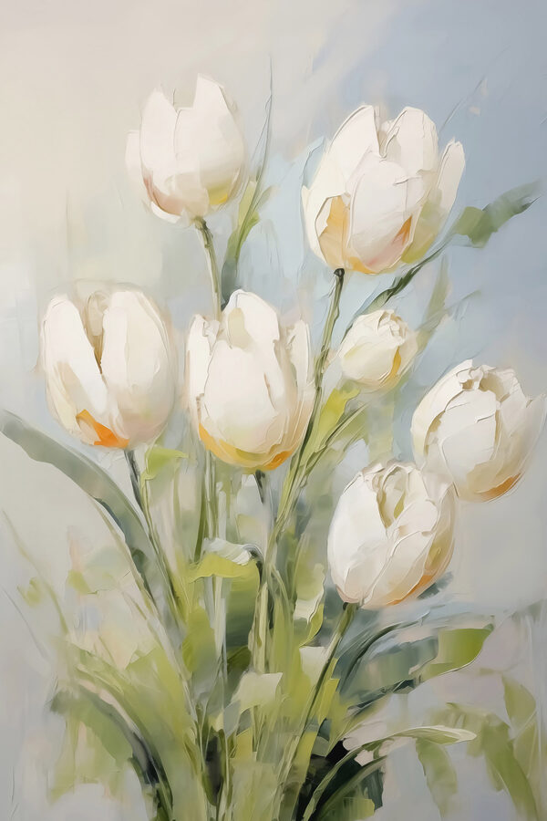 Malba bílých tulipánů Malba bílých tulipánů