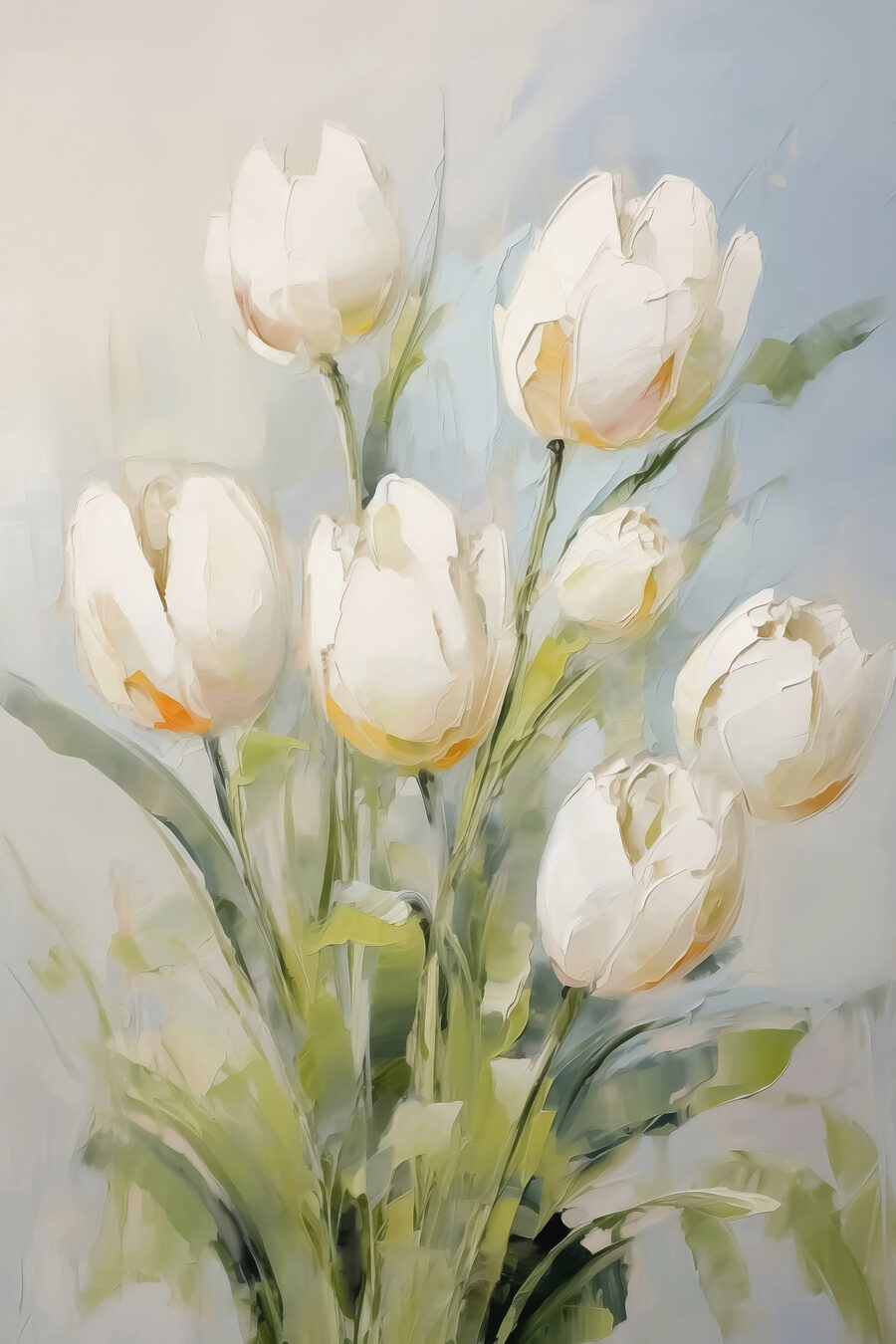 Malba bílých tulipánů