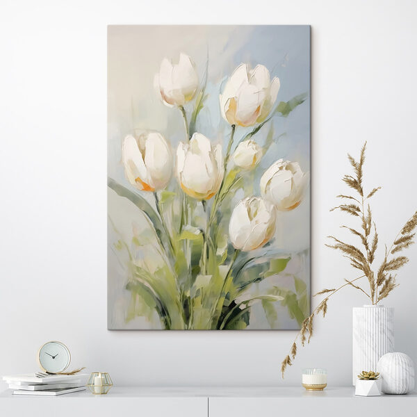 Malba bílých tulipánů Malba bílých tulipánů