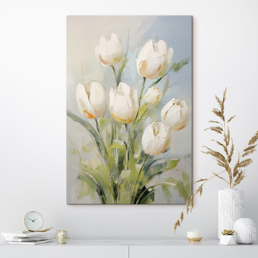 Malba bílých tulipánů