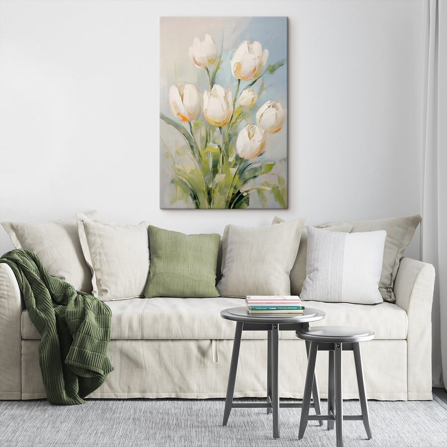Malba bílých tulipánů