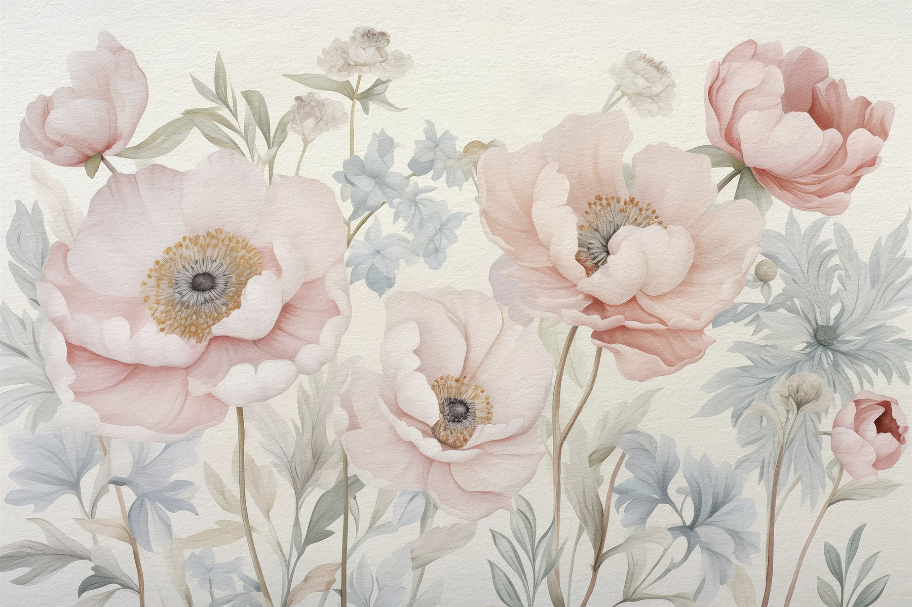 Painting of flowers on a wall