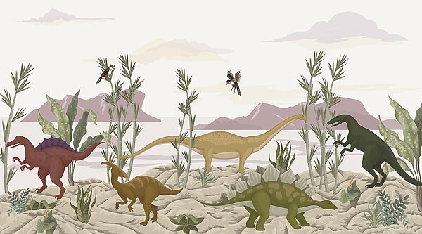 Skupina dinosaurů v poušti Skupina dinosaurů v poušti