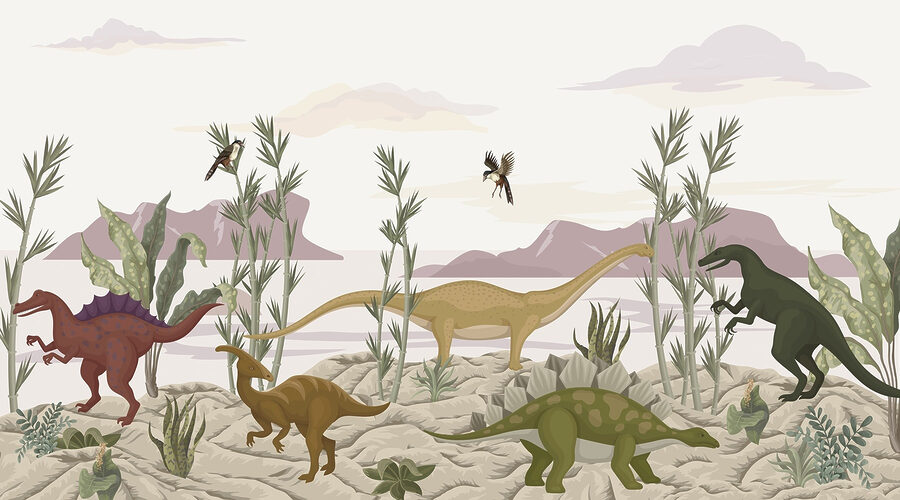 Skupina dinosaurů v poušti Skupina dinosaurů v poušti