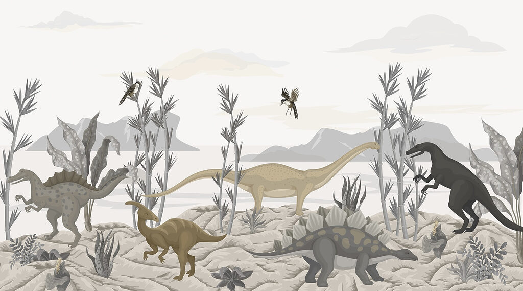 Skupina dinosaurů v poušti Skupina dinosaurů v poušti