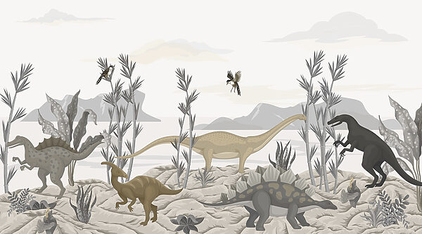 Skupina dinosaurů v poušti Skupina dinosaurů v poušti