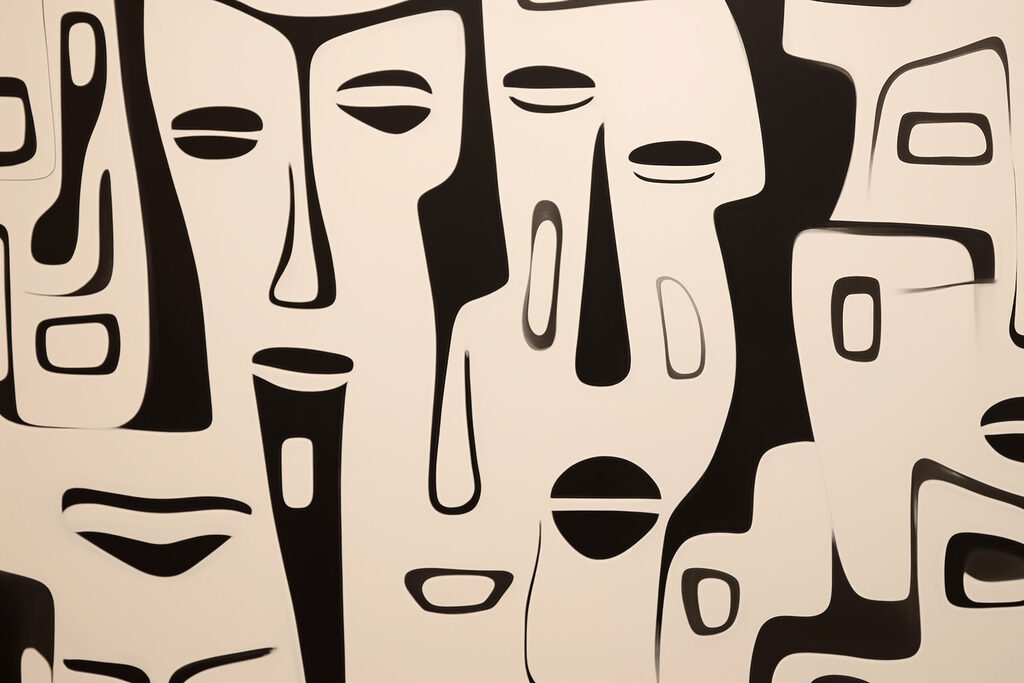 Černobílý face art Černobílý face art