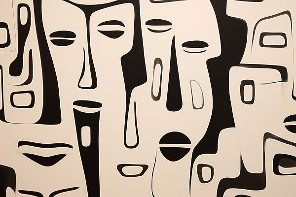 Černobílý face art Černobílý face art