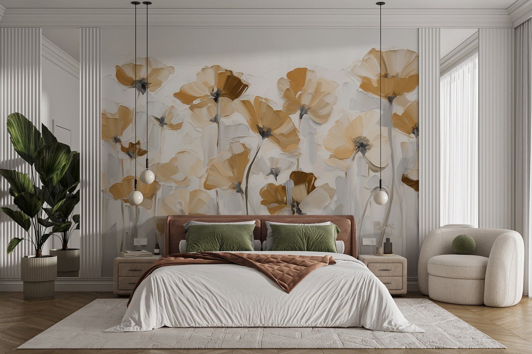Painting of flowers on a white background