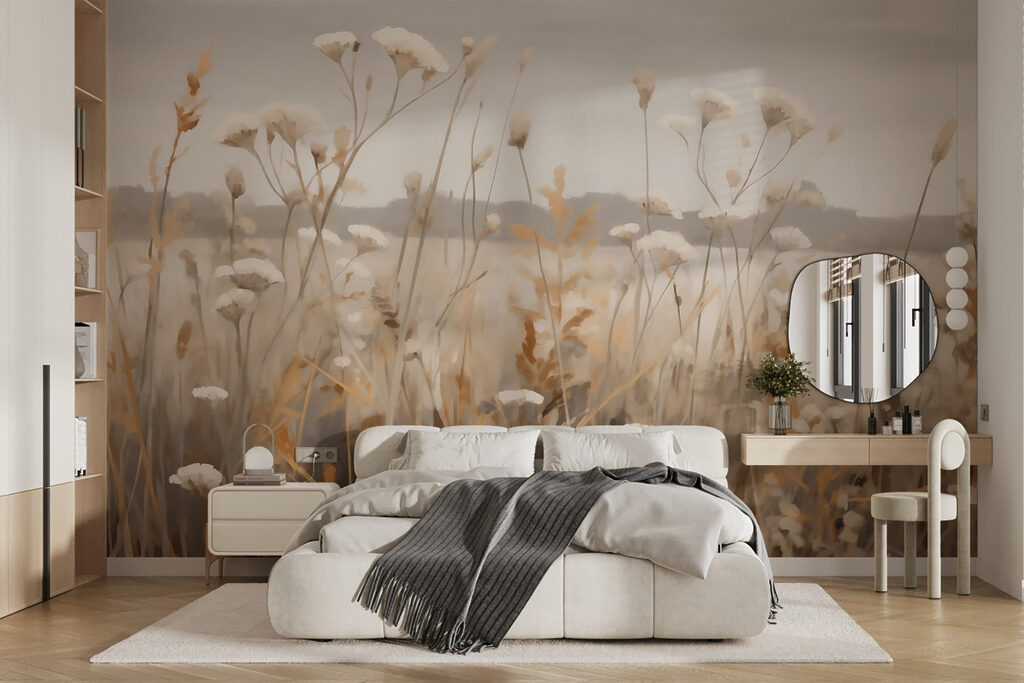 Field of flowers and grass Field of flowers and grass