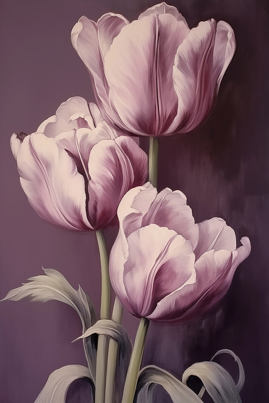 Malba růžových tulipánů