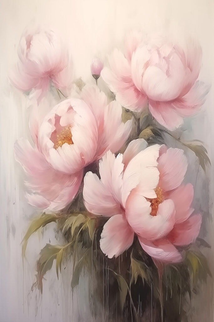 Painting of pink flowers