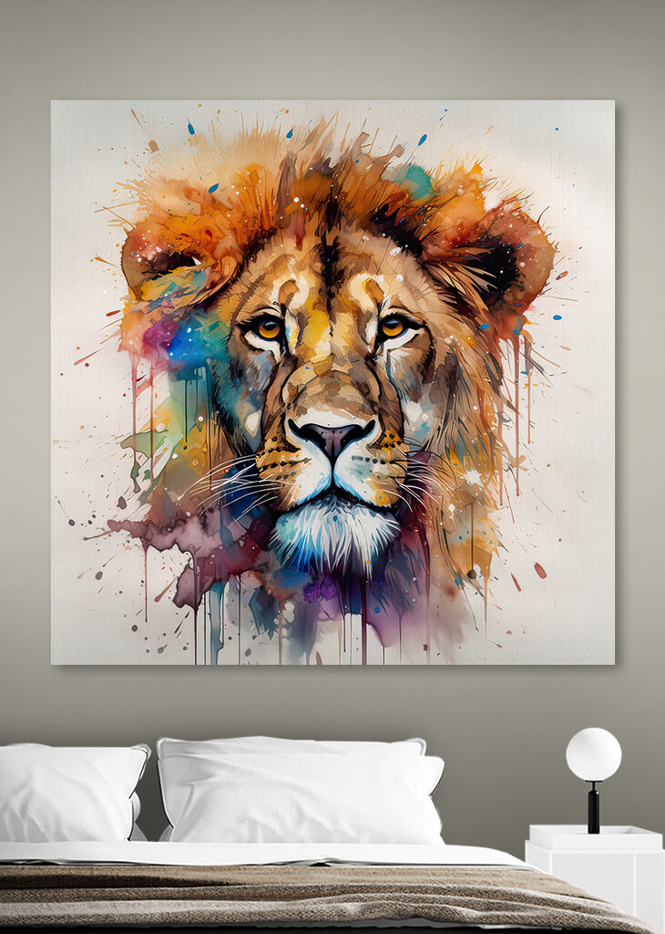 Lion painting of a face