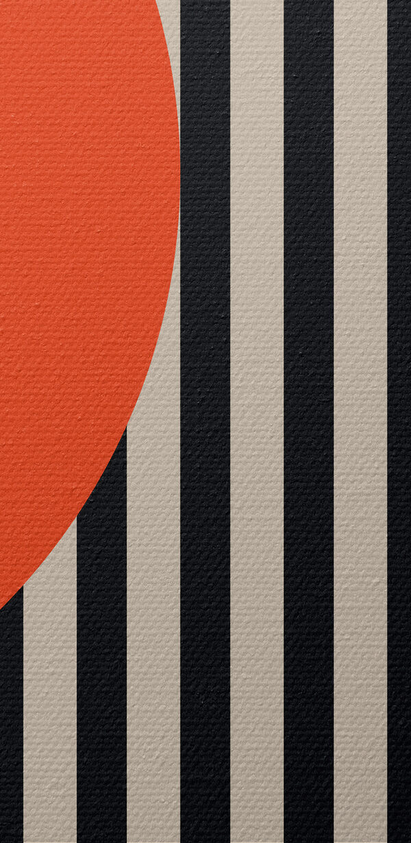 Black and orange geometric shapes