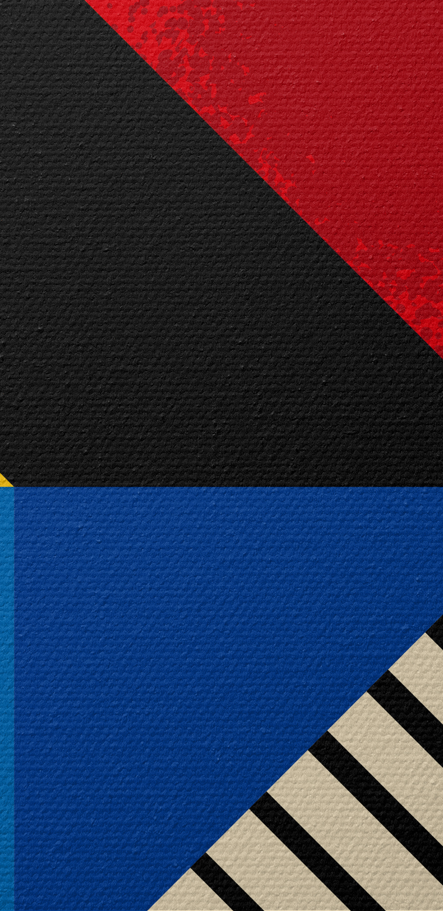 Barevný geometrický design s černou a červenou a žlutou barvou
