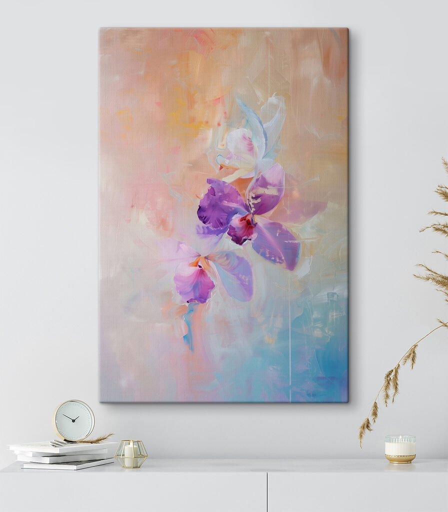 Painting of purple flowers Painting of purple flowers