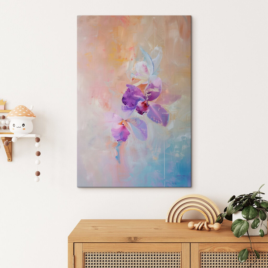 Painting of purple flowers Painting of purple flowers