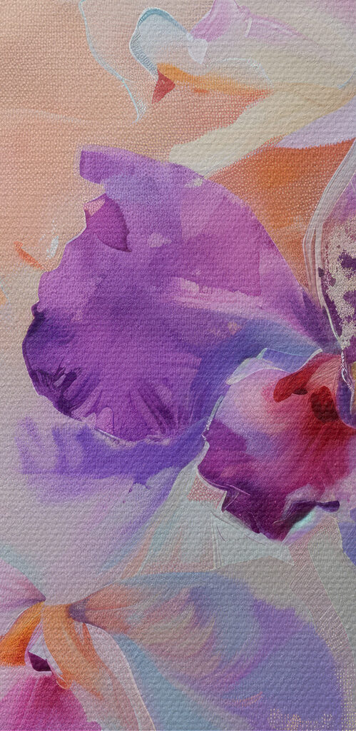 Painting of purple flowers Painting of purple flowers