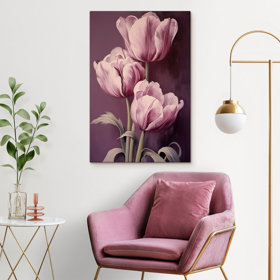 Malba růžových tulipánů