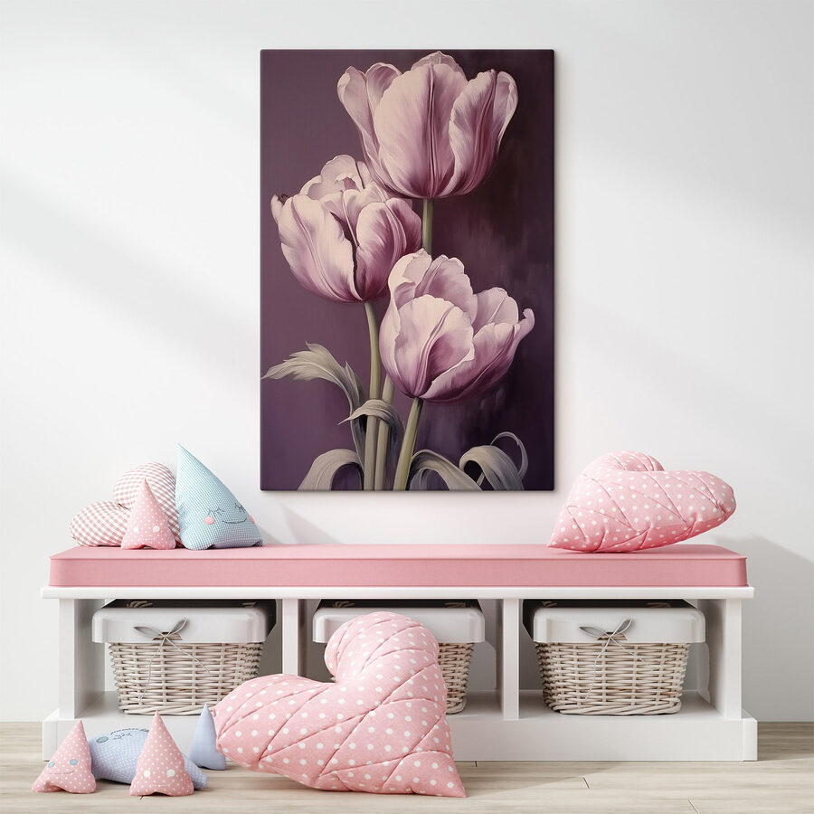 Malba růžových tulipánů