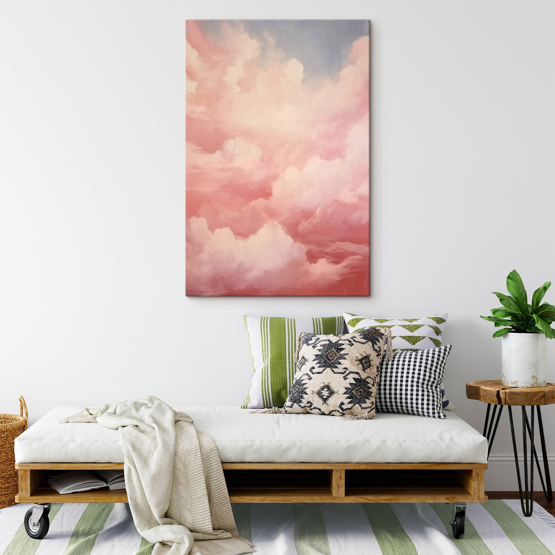 Pink clouds in the sky