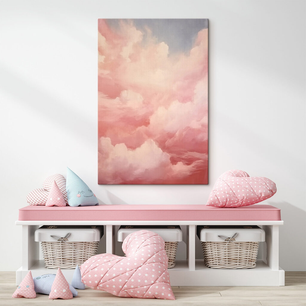 Pink clouds in the sky