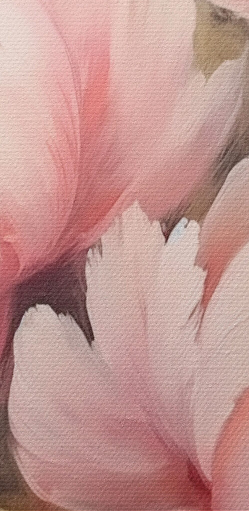 Painting of pink flowers