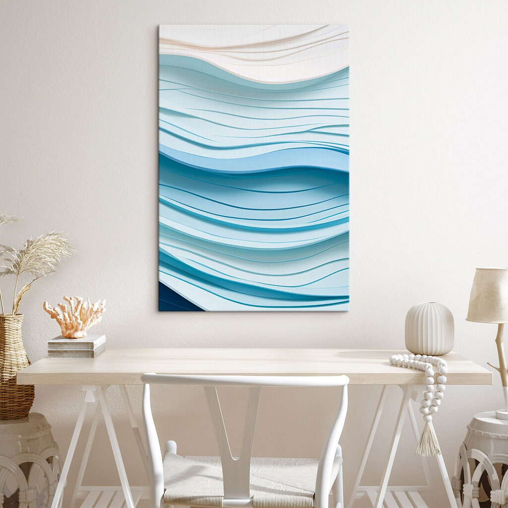 Blue and white wavy lines