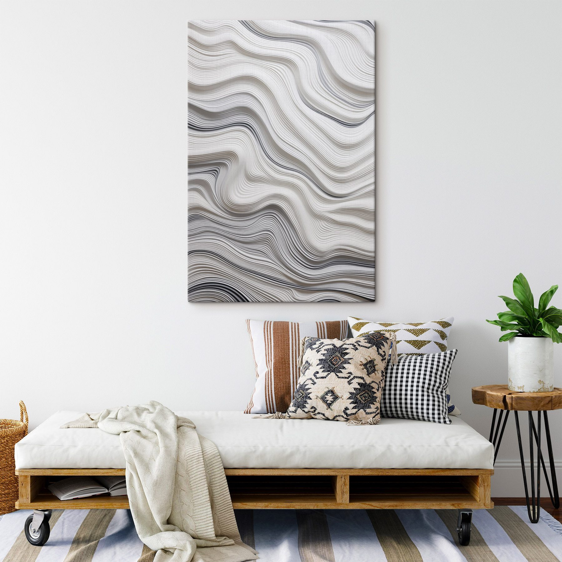 White and black wavy lines