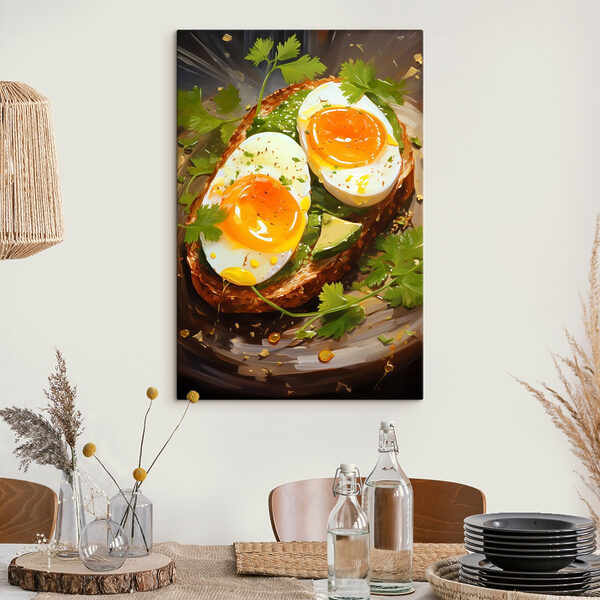 Snídaňové potěšení na avokádovém toastu. Snídaňové potěšení na avokádovém toastu.