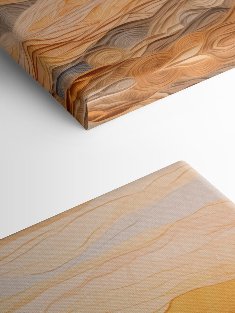 Art piece of fabric with wavy lines