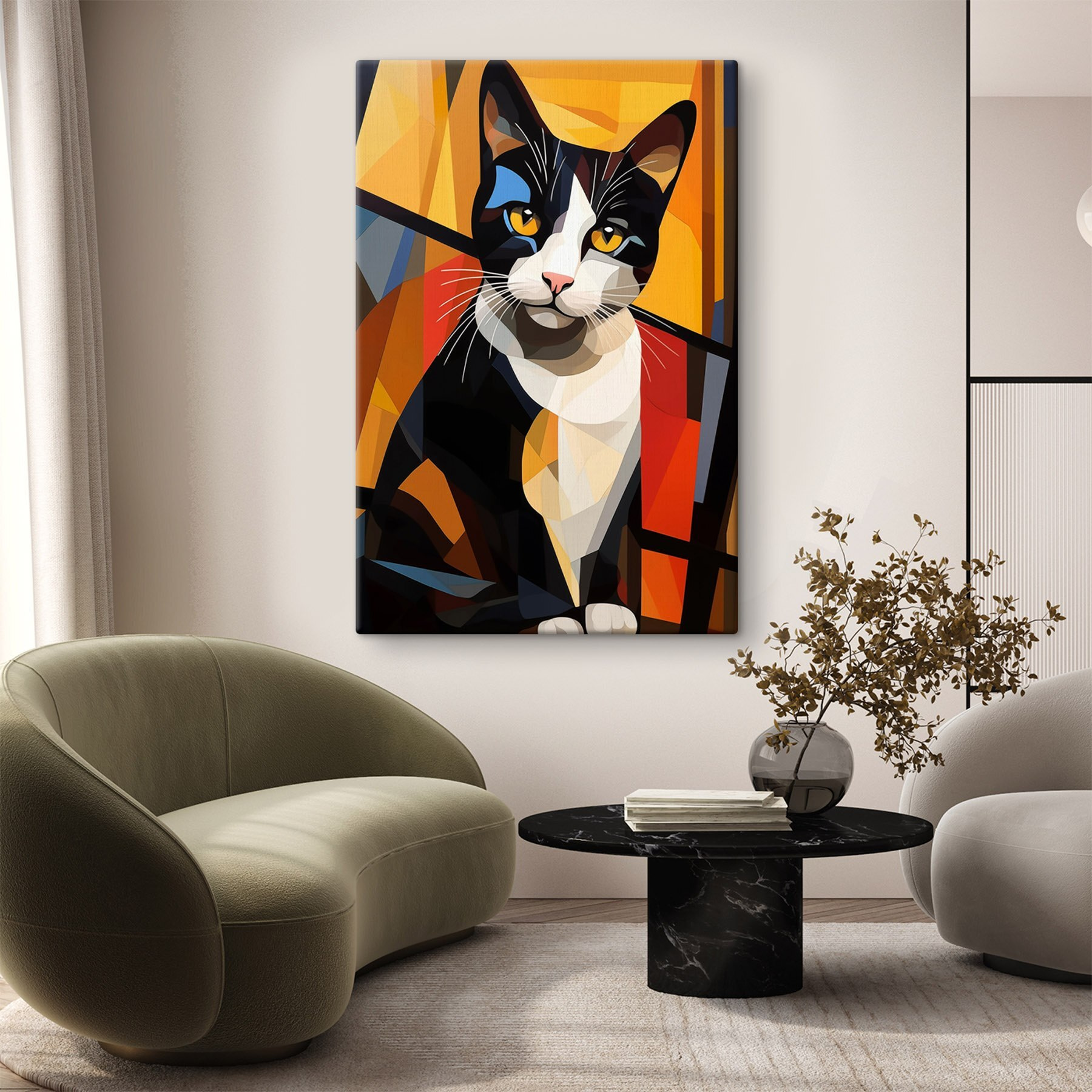 Cat with yellow eyes