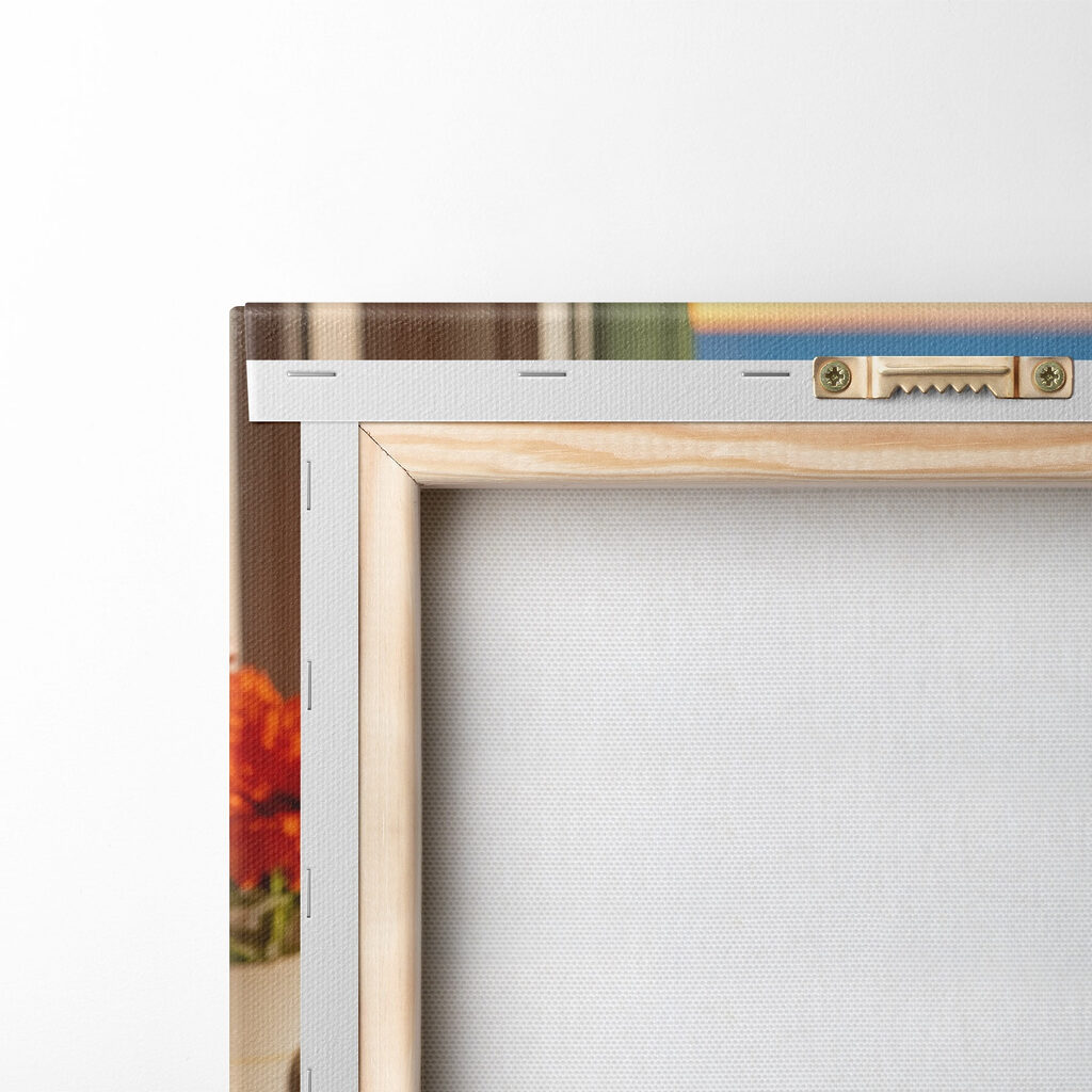 Stack of pancakes with berries and a glass of juice on a table