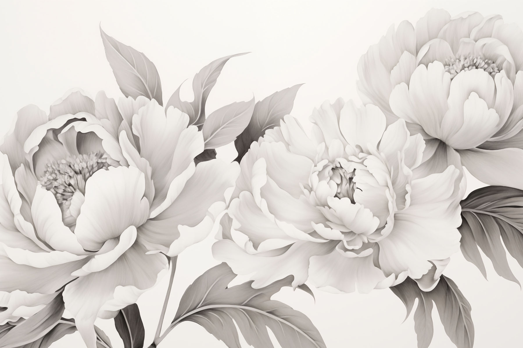 Floral beauty in monochrome elegance Floral beauty in monochrome elegance