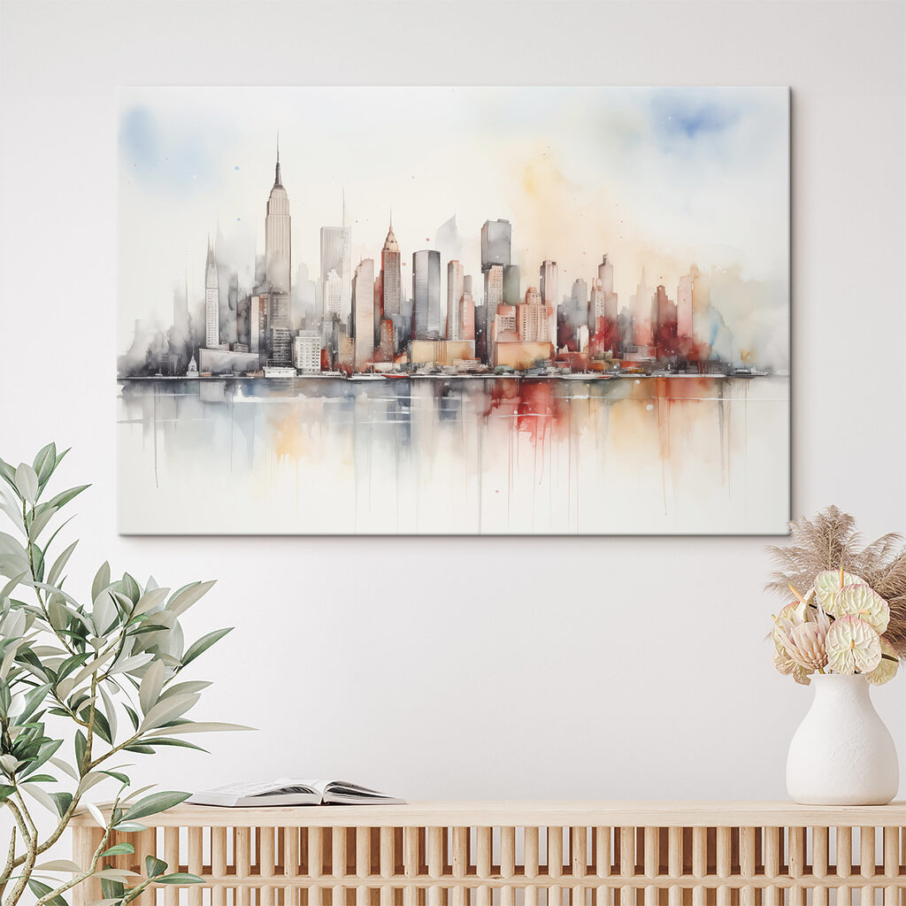 Watercolor of a city