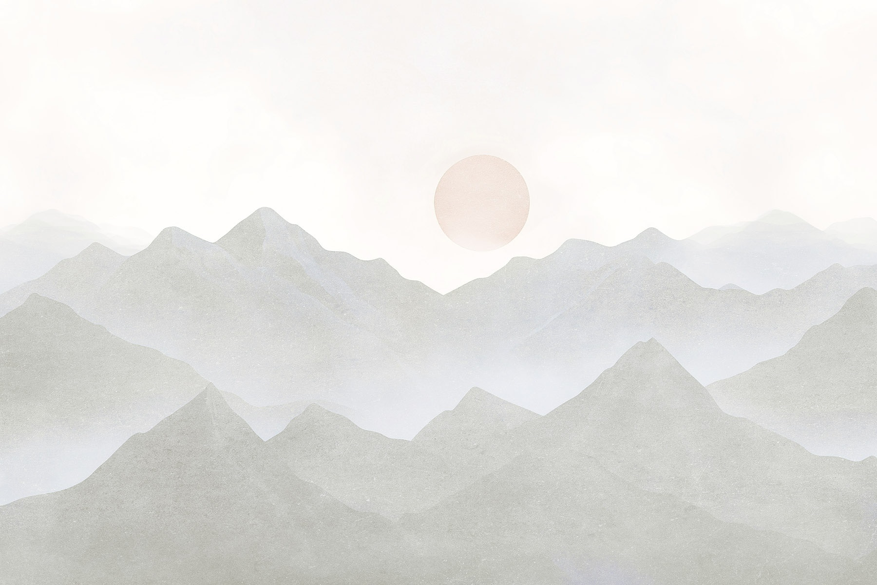 Mountain range with the sun in the distance