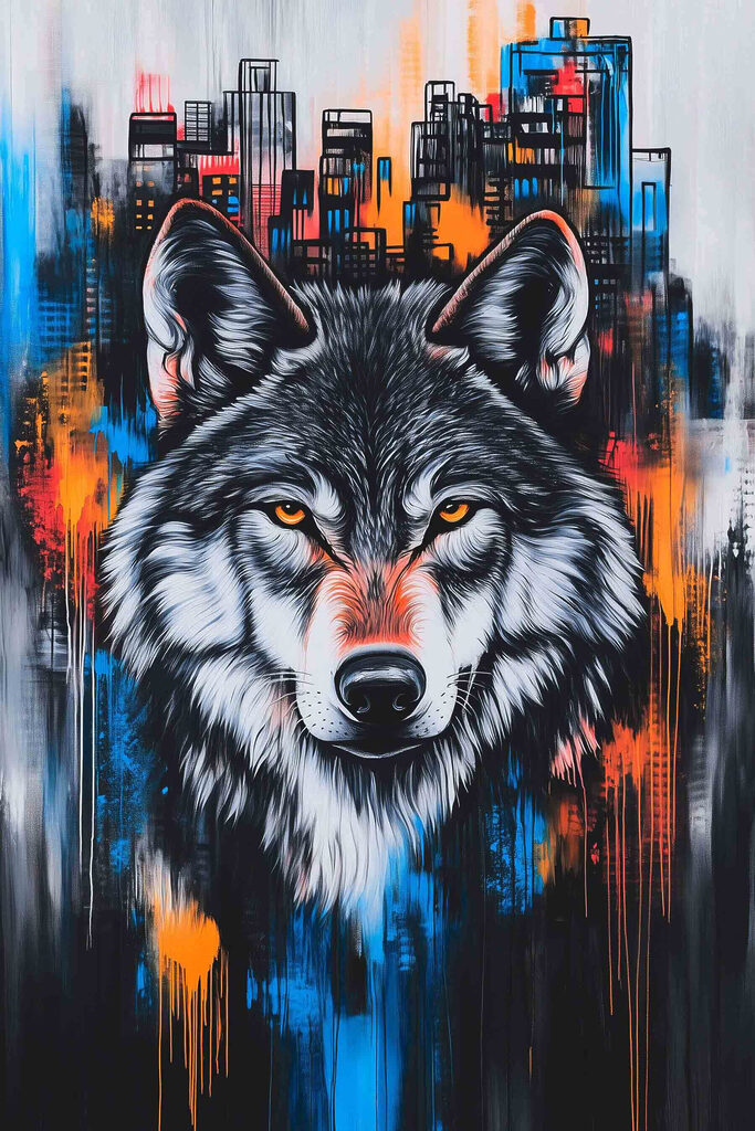 Painting of a wolf
