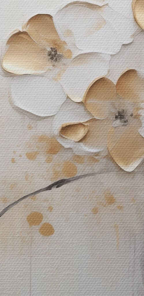 Painting of flowers on a wall