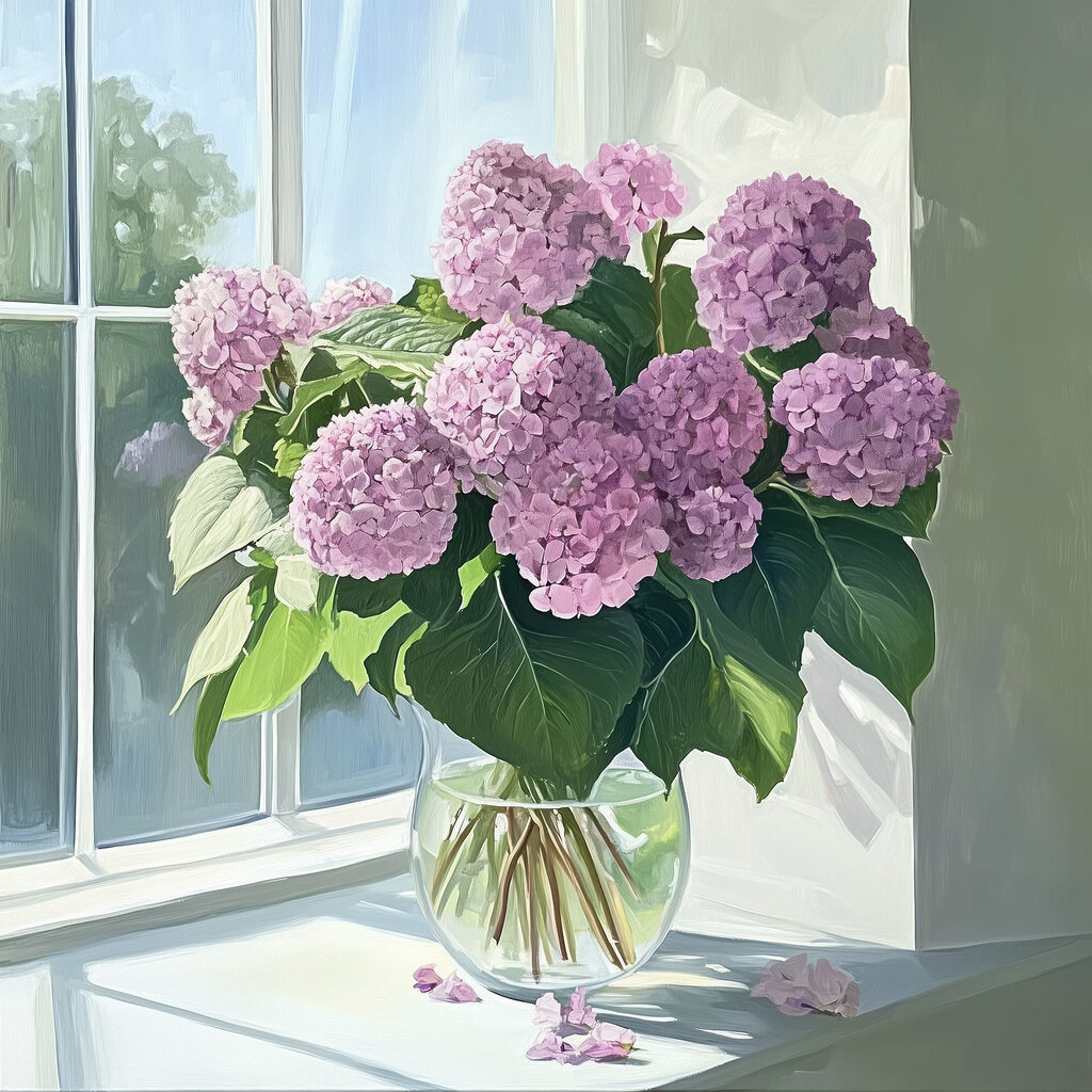 Painting of a vase of flowers