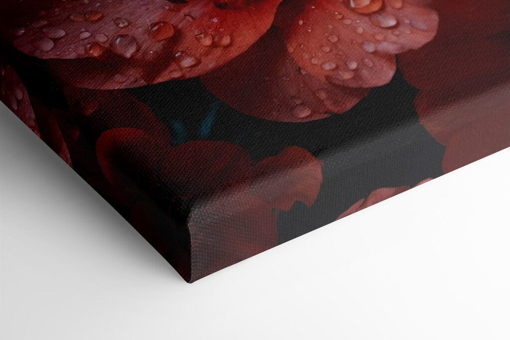 Group of red flowers with water droplets Group of red flowers with water droplets