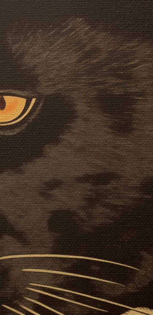 Black panther with yellow eyes