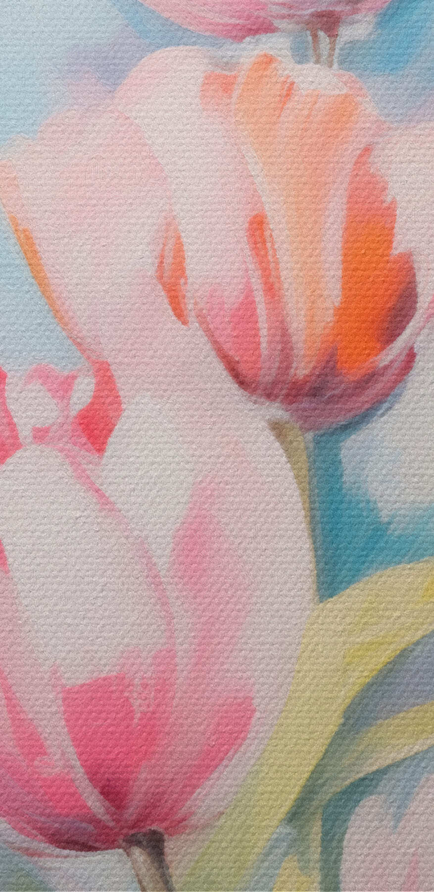 Malba růžových a bílých tulipánů