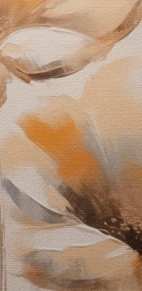 Painting of flowers on a white background