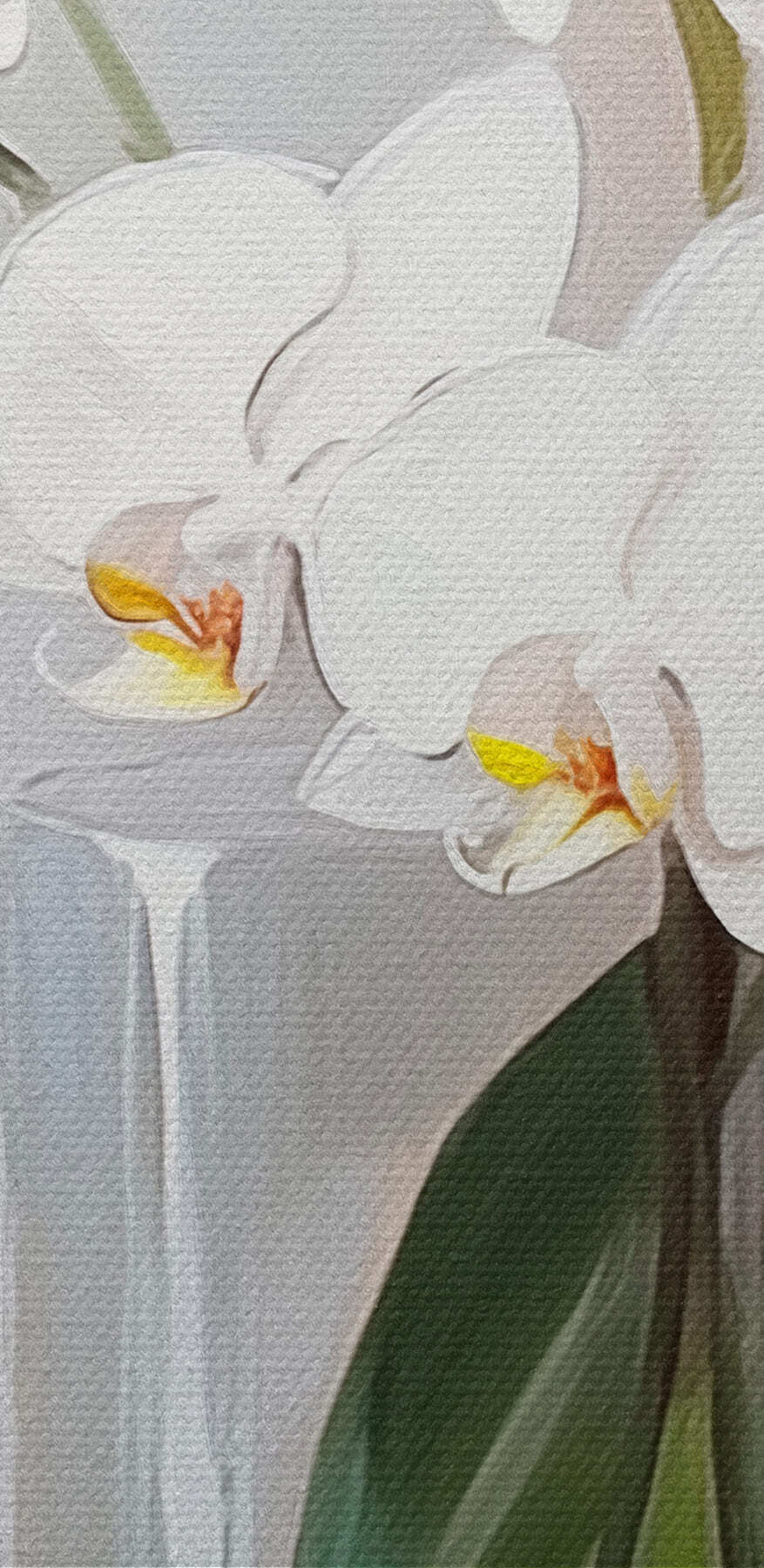 Obraz bílé orchideje ve skleněné váze Obraz bílé orchideje ve skleněné váze
