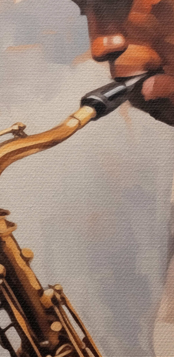 Muž hrající na saxofon Muž hrající na saxofon