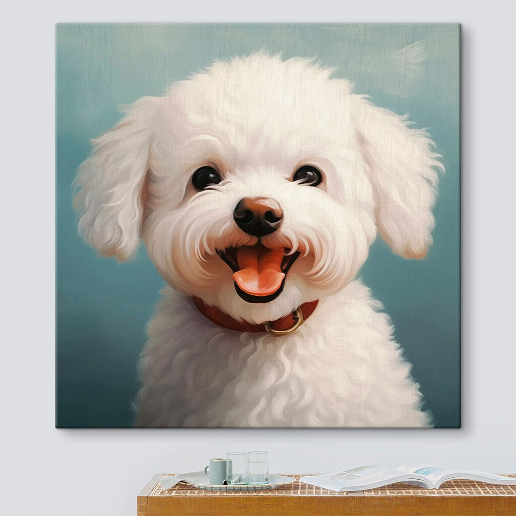 White dog with its mouth open