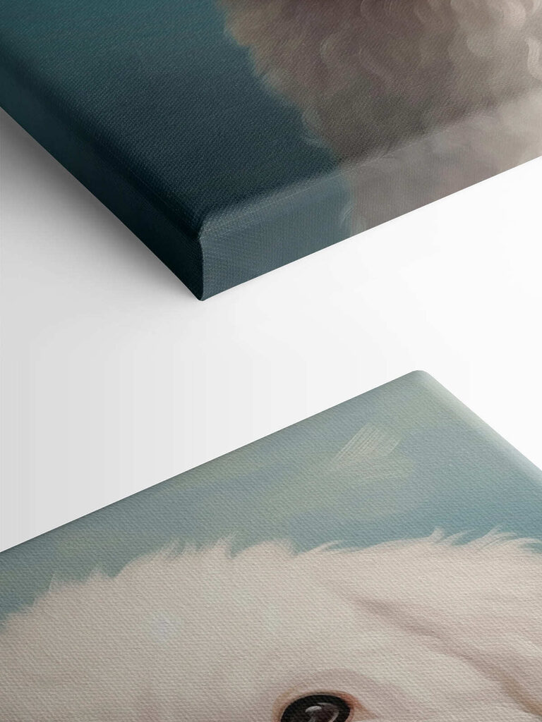 White dog with its mouth open