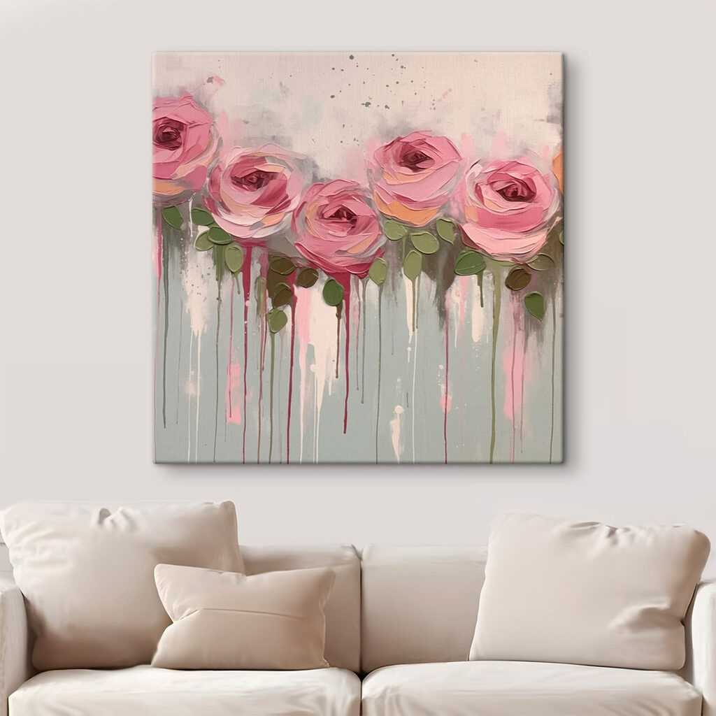 Painting of pink roses