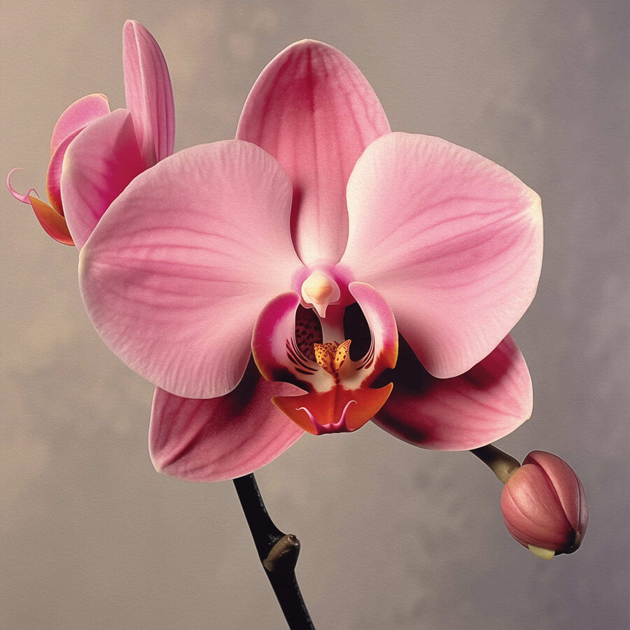 Jemná růžová orchidej v plném květu